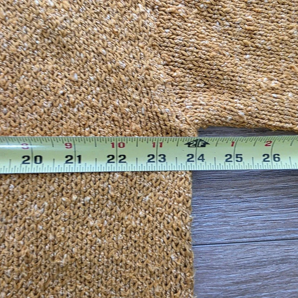 Free‎ People Textured Knit Sweater Mustard Yellow Cropped Boho Pullover Sz SP